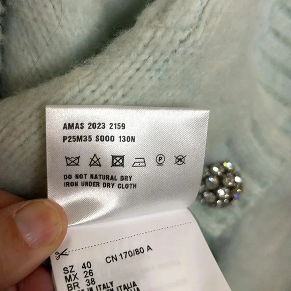 VGC Prada womens oversized light seafoam wool cardigan current size 40 - Picture 13 of 13